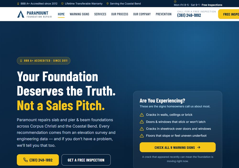 Paramount Foundation Repair website