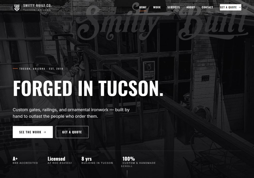 Smitty Built Co. website